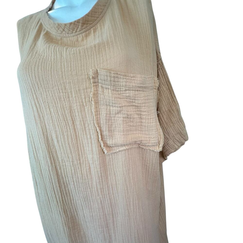Maurie + Eve Women's Oversized Orange Cotton Gauze Take me Away Dress Apricot 4 - Picture 8 of 15